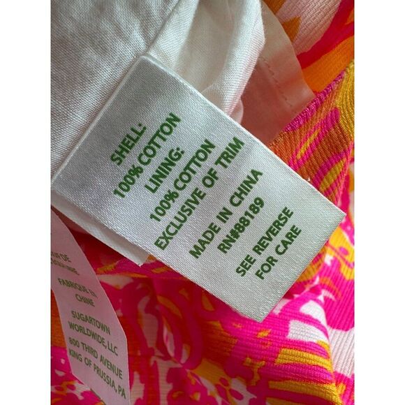 Lilly Pulitzer Size 4 Strapless Pink and Orange Tansy Dress Summer Tropical - Picture 5 of 7